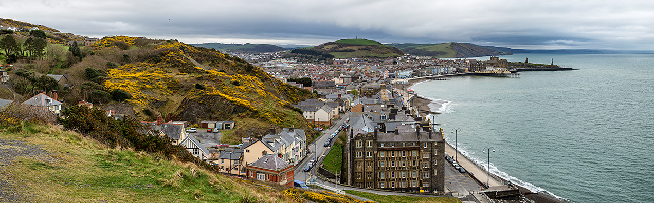 Panoramic image of Aberystwyth, Wales